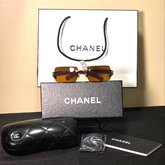 🔥NWT 💯 Chanel 4048 185/59 CHOPPER TO BOWN GRADIENT RIMLESS SUNGLASSES - Picture 2 of 16